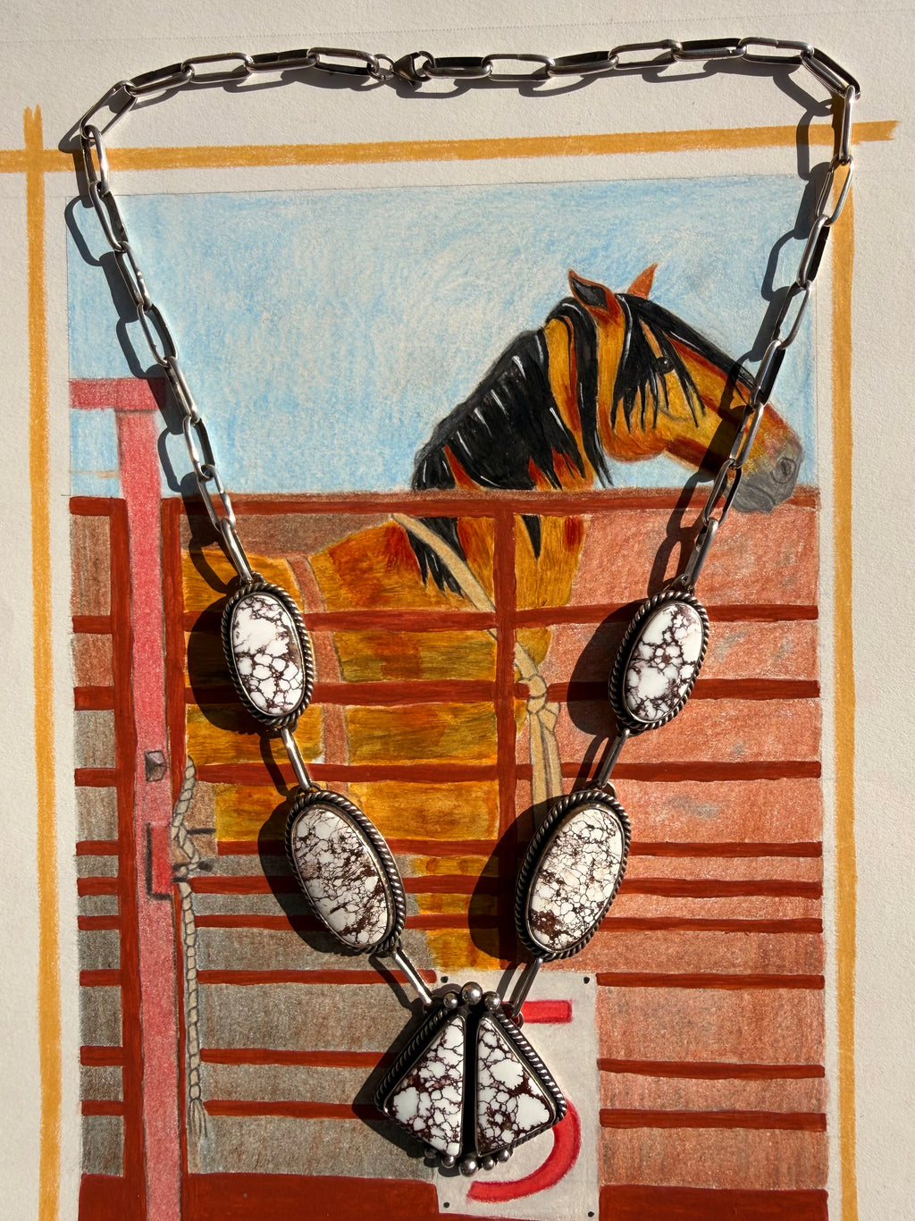Wild Horse Statement Necklace & Earrings
